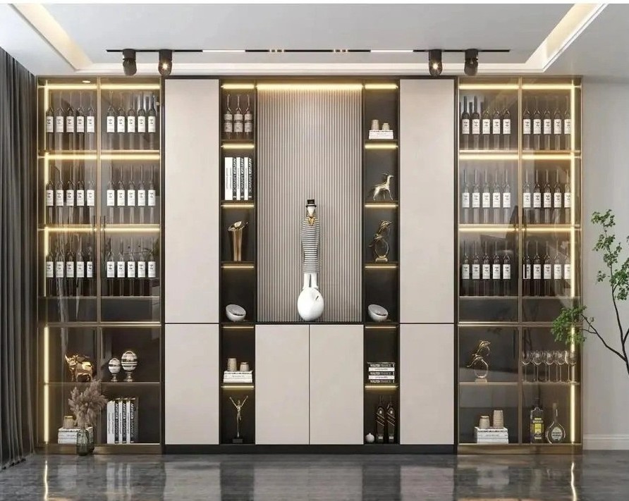 Modern Luxury bar Wine Storage Room Cabinet Glass Wine Cabinet
