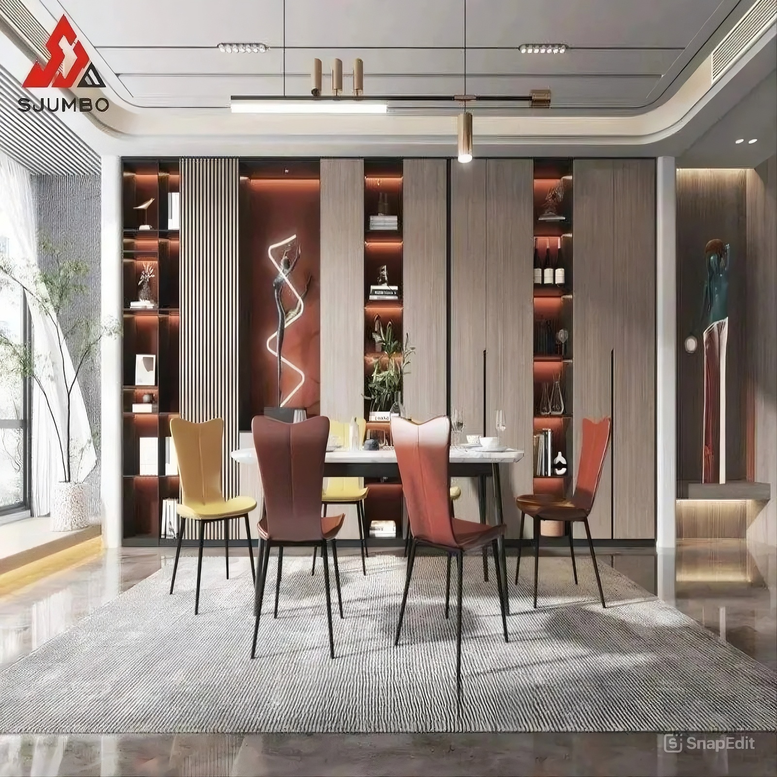 Glass Aluminum Wine Bar Cabinet
