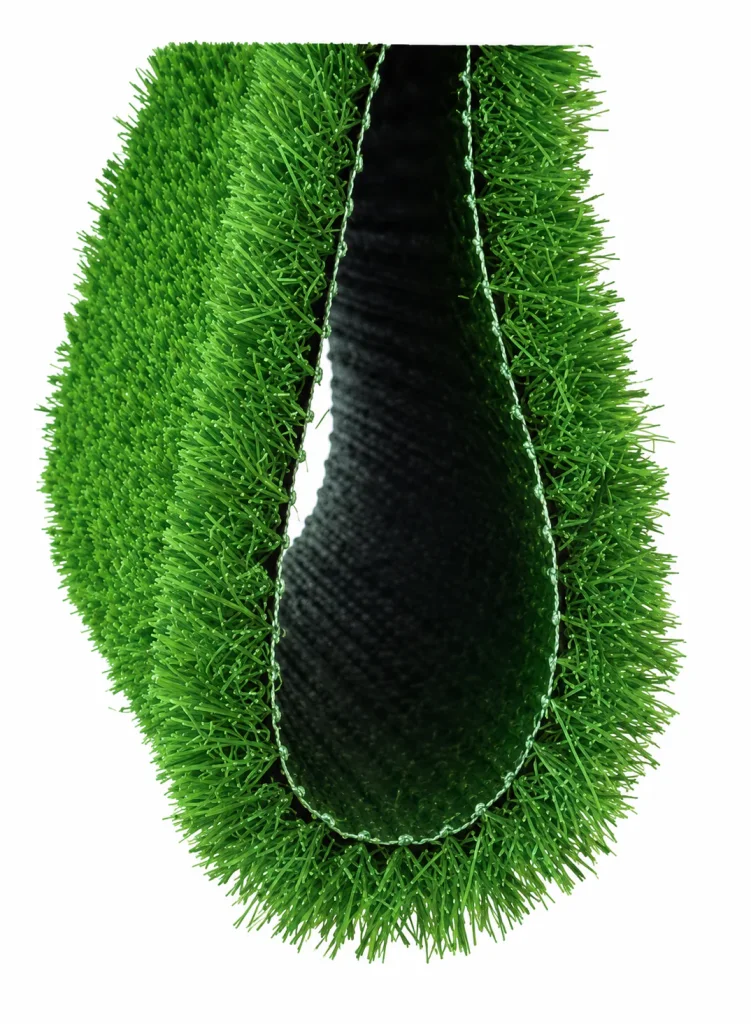 Roll of green artificial grass turf