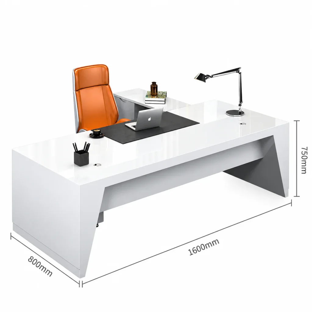 Executive Desk dimensions: 1600 x 800 mm, 750 mm high