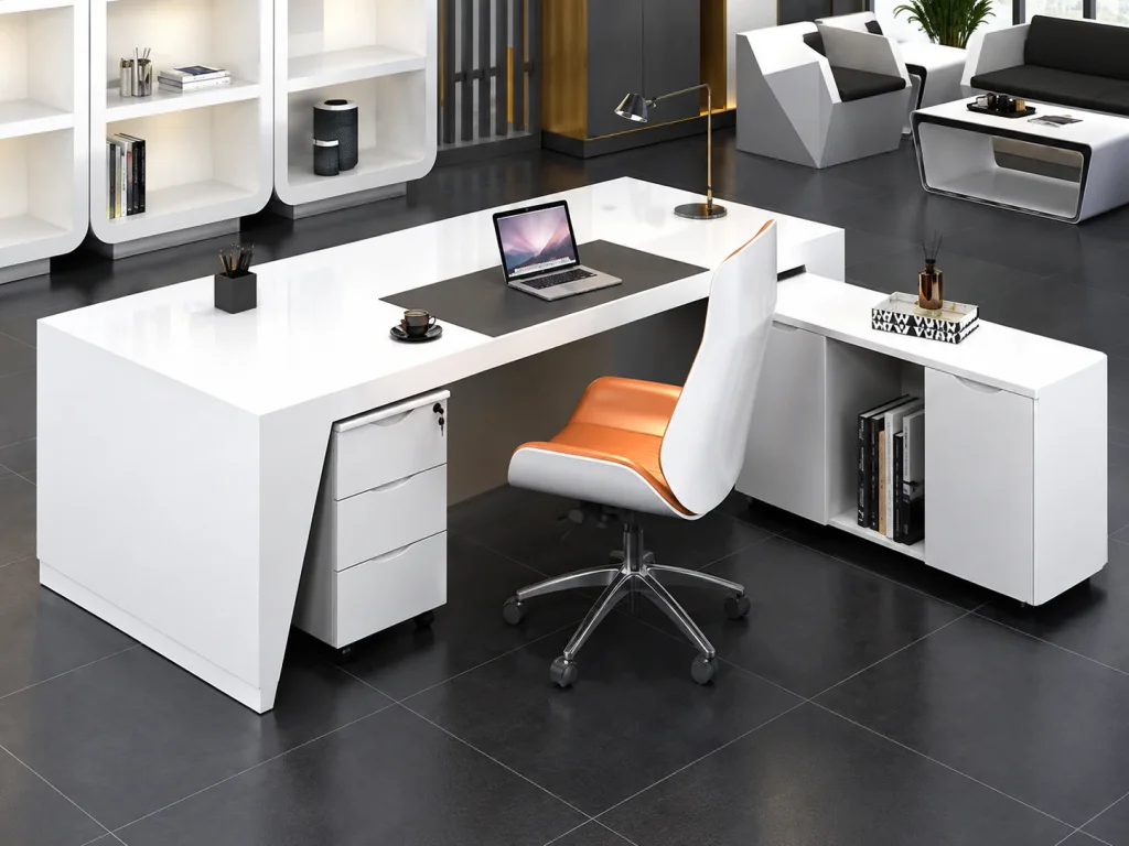 Executive Desk with mobile pedestal and side cabinet