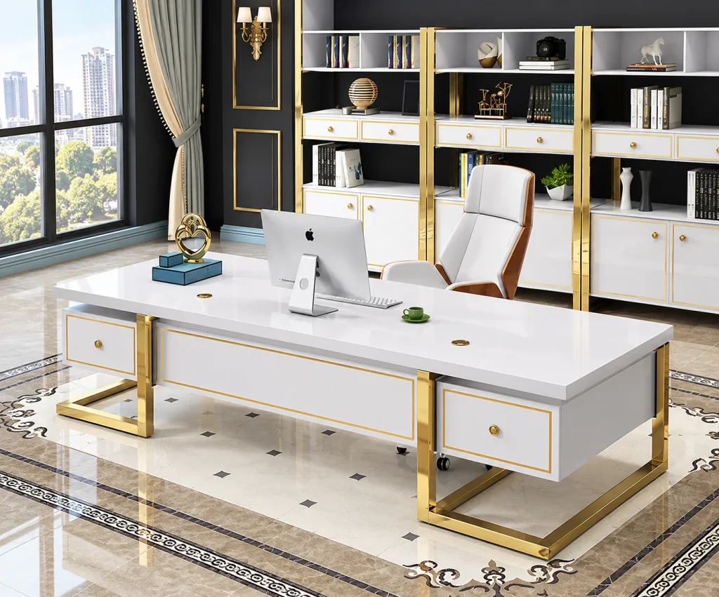 Gold Frame Executive Office Desk