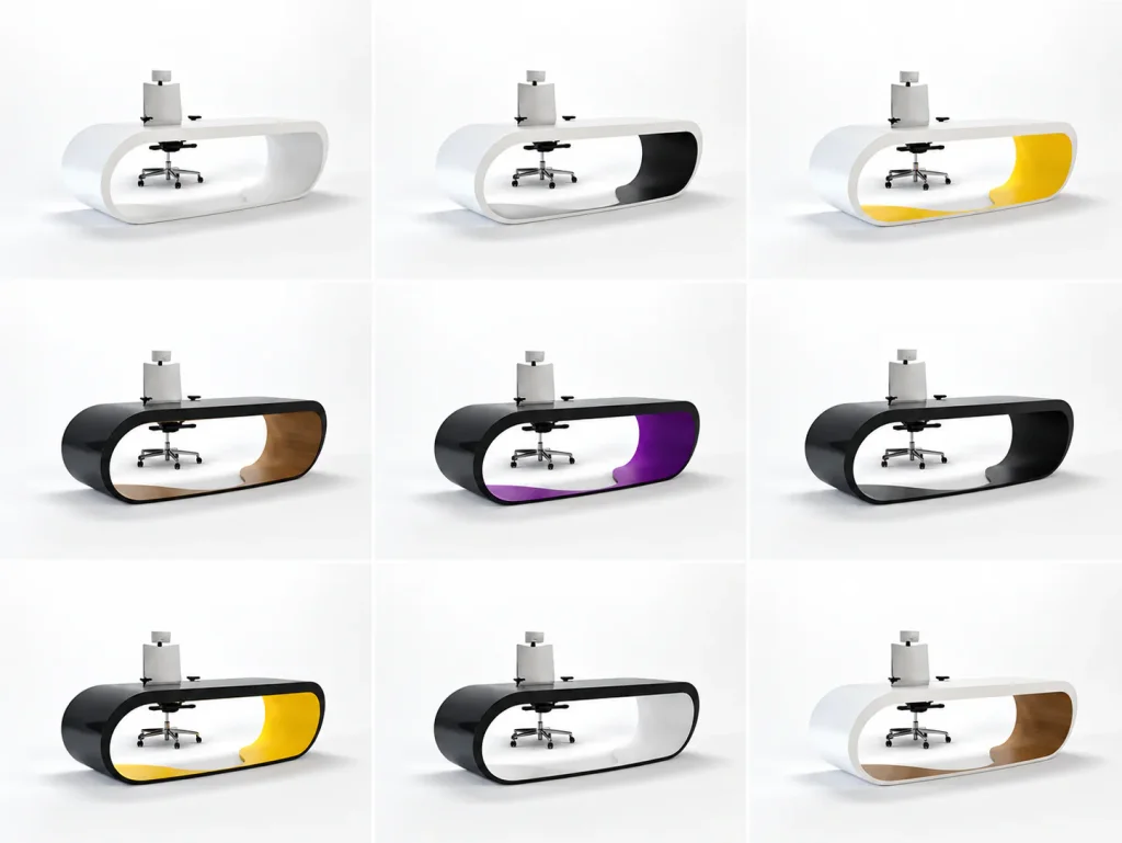 Google Desk in nine color combinations