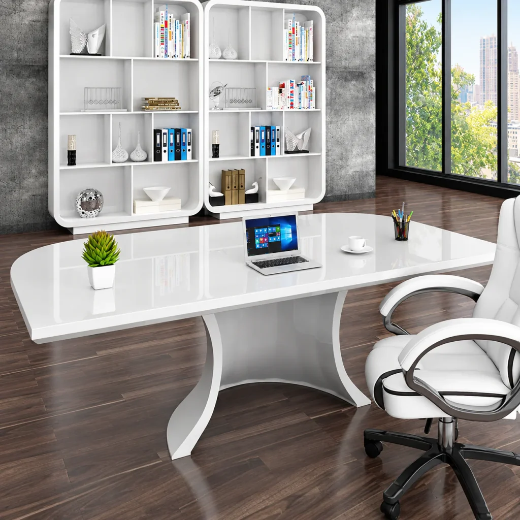 Oval Pedestal Office Desk