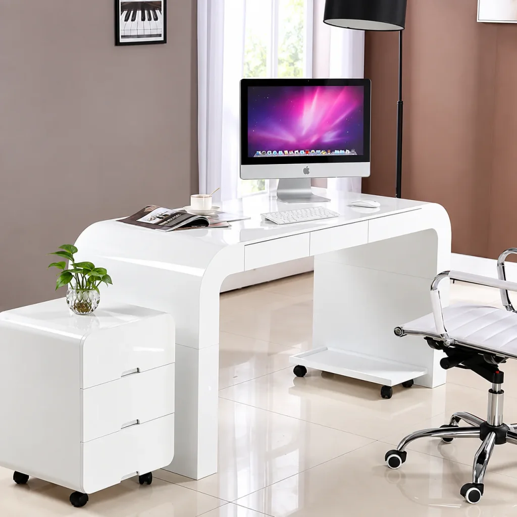 Rounded Compact Office Desk